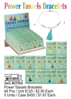 Power Tassels Bracelets 48 Pcs.